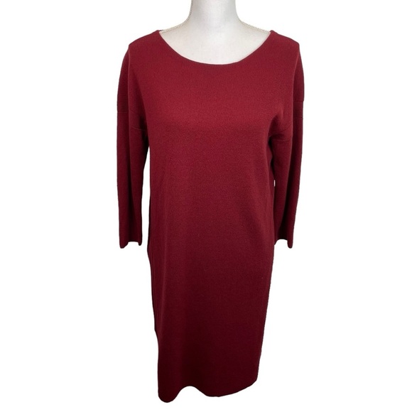 Vince | Red Mixed Media Sweater Dress New - Picture 1 of 10